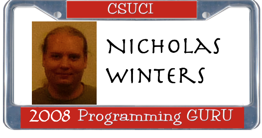 Nicholas Winters 2008 Programming Guru