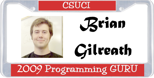 Brian Gilreath 2009 Programming Guru