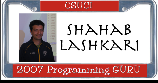Shahab Lashkari 2007 Programming Guru