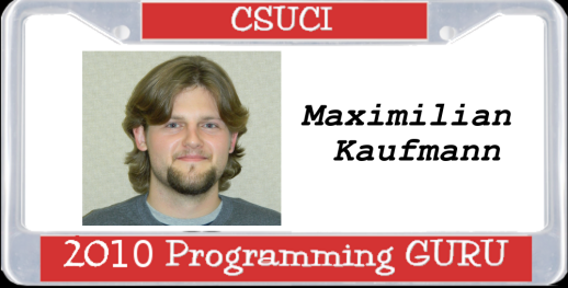 Maximilian Kaufmann 2010 Programming Guru